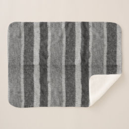 retro - handgebreide zwarte en witte strepen sherpa deken