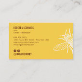 retro handgemaakte bruin geel honingbij logo visitekaartje (Achterkant)