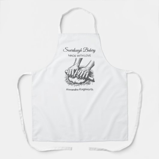 retro handgemaakte Sourdough bakker voor bakker Schort (Voorkant)