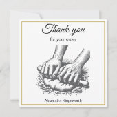 retro handgemaakte Sourdough bakkerij voor bakker Bedankkaart (Voorkant)