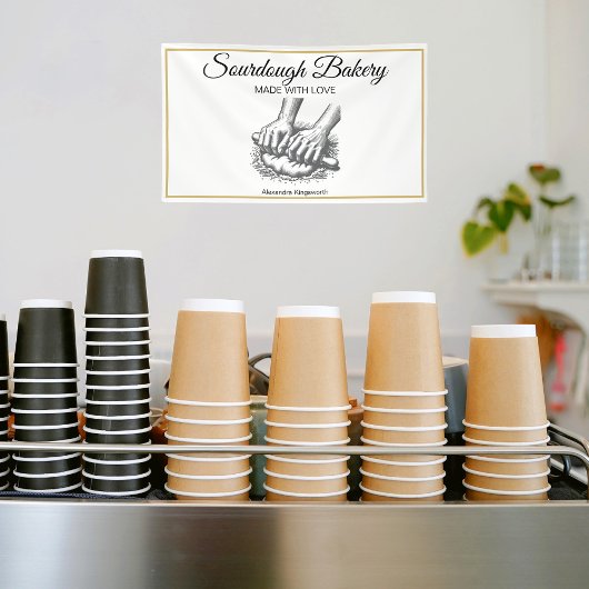 retro handgemaakte Sourdough bakkerij voor bakker Spandoek