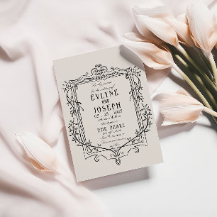 Retro Handgemaakte Victoriaans Barok Ornament Brui Kaart