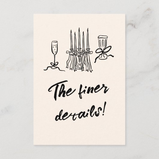 Retro handgeschreven getekend moderne bruiloft det informatiekaartje (Achterkant)