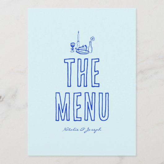 Retro Handgeschreven Getrokken Kleurrijke Heldere  Menu (Achterkant)