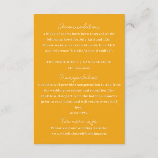 Retro handgeschreven kleurrijke moderne bruiloft d informatiekaartje (Voorkant)