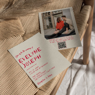 Retro handgeschreven kleurrijke moderne QR-code br Kaart