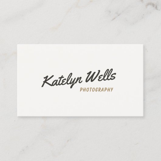 Retro handgeschreven Manuscript Typografie Visitekaartje (Voorkant)