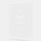 Retro Handgeschreven Whimisical Bruiloft Acryl Tek Acryl Bord (Hoek)