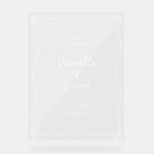 Retro Handgeschreven Whimisical Bruiloft Acryl Tek Bord (Voorkant)