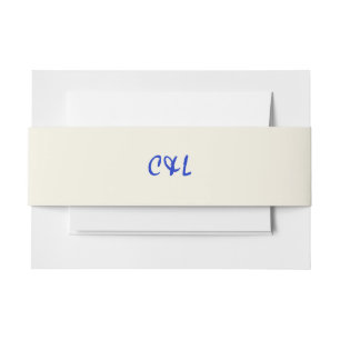 Retro Handgeschreven Whimsical Blauw Uitnodigingen Wikkel