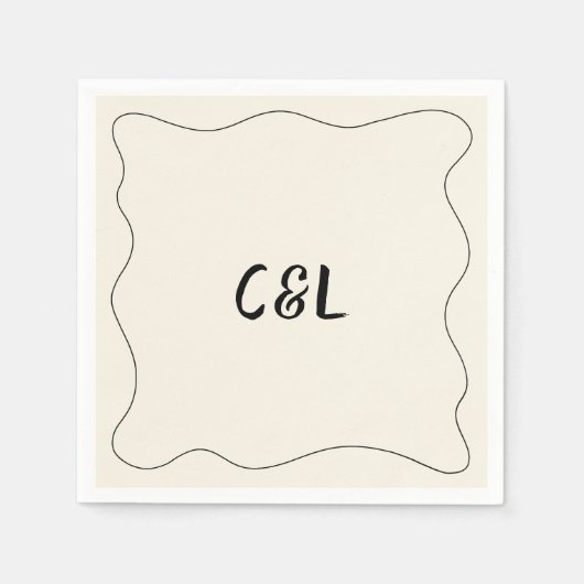 Retro Handgeschreven Whimsical Bruiloft Servet (Voorkant)