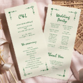 Retro Handgeschreven Whimsical Green Flat Programm Programma