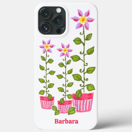 Retro Handgetekende jaren 60 Girly Whimsical Flora Case-Mate iPhone Case (Achterkant)
