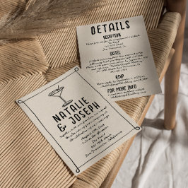 Retro handgetekende Lijsten cocktail alles in één Kaart