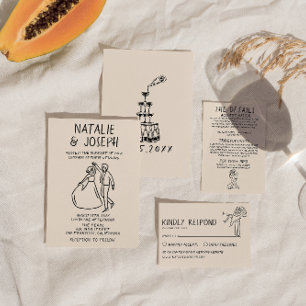 Retro Handgetekende Schetsachtige Eigenzinnige Uni Kaart