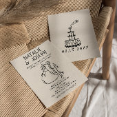 Retro Handgetekende Schetsachtige Eigenzinnige Uni Kaart