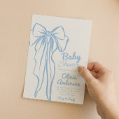 Retro handgetekende stoffige blauwe strik Jongens Kaart