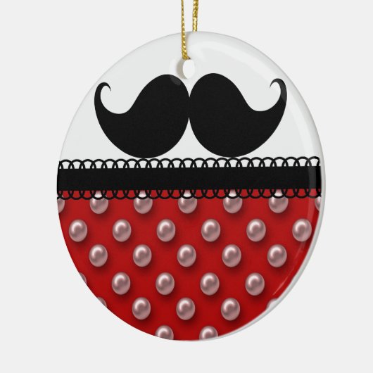 Retro Handlebar Mustache Mustache Keramisch Ornament (Links)
