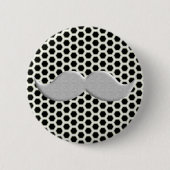 Retro Handlebar Mustache Mustache Ronde Button 5,7 Cm (Voorkant)