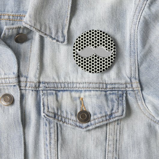 Retro Handlebar Mustache Mustache Ronde Button 5,7 Cm (In situ)