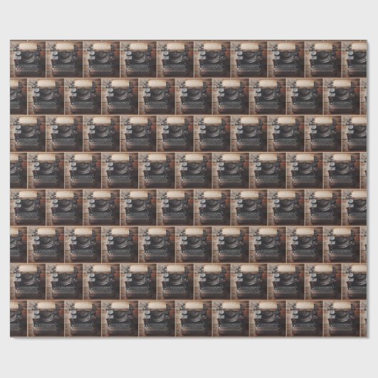 Retro Handmatige Typewriter Cadeaupapier (Vlak)