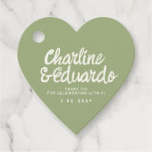 Retro handschrift groen  bedankjes labels (Voorkant)