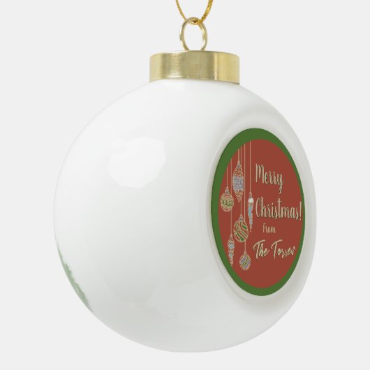 Retro Hanging Kerstversieringen Keramische Bal Ornament (Links)