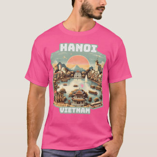 Retro Hanoi Vietnam Skyline T-shirt