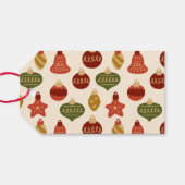 Retro Happiest Feestdagen Typografie Kerst Cadeaulabel (Achterkant Horizontaal)