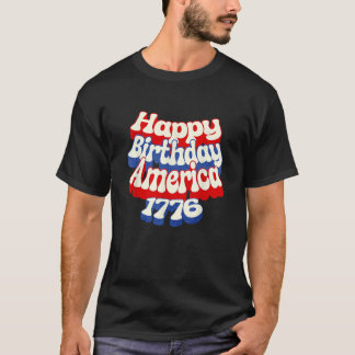 Retro Happy 250th Birthday America 1776 2026 USA J T-shirt