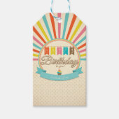 Retro Happy Birthday Cadeau Labels Cadeaulabel (Voorkant)