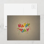 Retro Happy Birthday Pattern Briefkaart (Voorkant / Achterkant)