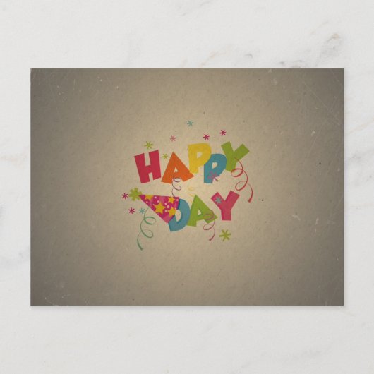 Retro Happy Birthday Pattern Briefkaart (Voorkant)