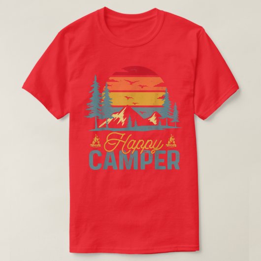 Retro Happy Camper Funny Matching Camping T-shirt (Design voorkant)