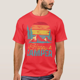 Retro  Happy Camper Funny Matching Camping T-shirt