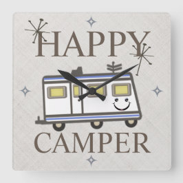  Retro Happy Camper Wall klok