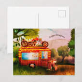 Retro Happy Campers Caravan Vuiligheid Op Maat Gem Briefkaart (Voorkant / Achterkant)