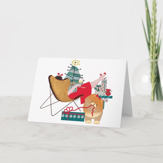 RETRO HAPPY CHOWLIDAYS Chow Chow Cartes d'art (Devant)