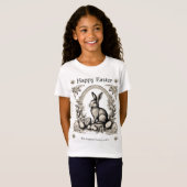 Retro Happy Easter Bunny Kinder T-shirt (Voorkant volledig)