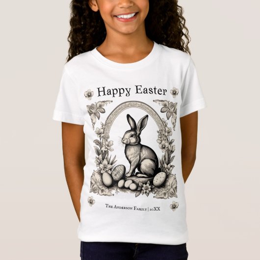 Retro Happy Easter Bunny Kinder T-shirt (Voorkant)