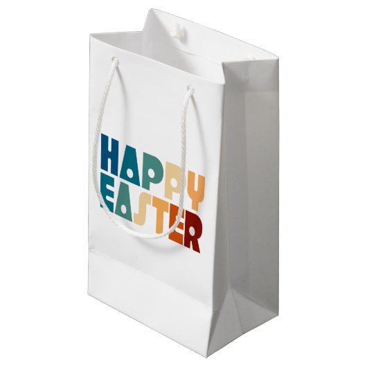 Retro Happy Easter Typografie | Cadeautasje (Voorkant Gekanteld)