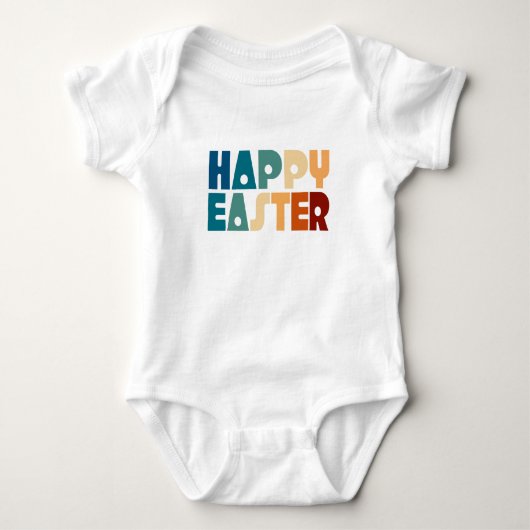 Retro Happy Easter Typografie | kostuum Romper (Voorkant)