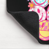 Retro Happy Face Checkered Pattern Smile Face Tren Muismat (Hoek)