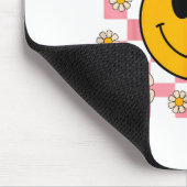 Retro Happy Face Shirt Checkered Pattern Smile Fac Muismat (Hoek)