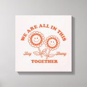 Retro Happy Flower Graphic Canvas Afdruk (Voorkant)