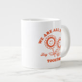 Retro Happy Flower Graphic Extra Grote Beker (Voorkant rechts)