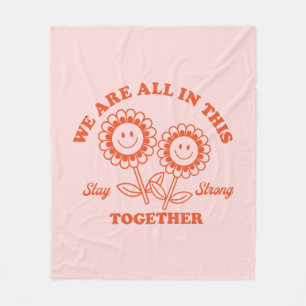 Retro Happy Flower Graphic Fleece Deken