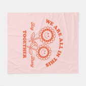 Retro Happy Flower Graphic Fleece Deken (Voorkant (Horizontaal))