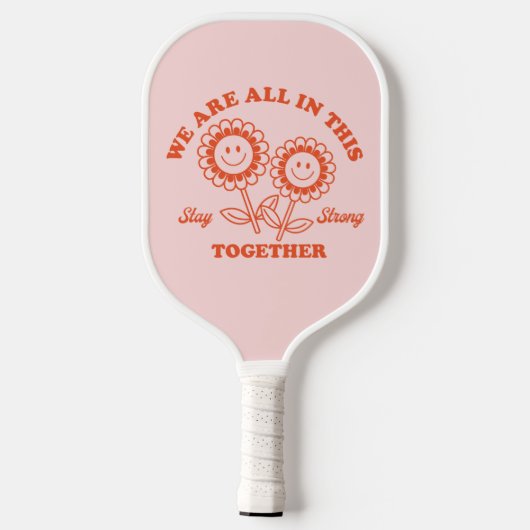 Retro Happy Flower Graphic Pickleball Paddle (Achterkant)