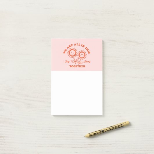 Retro Happy Flower Graphic Post-it® Notes (Op bureau)